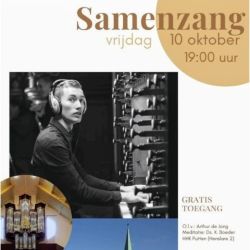 Samenzang in de HHK te Putten met organist Arthur de Jong