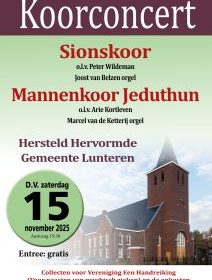 Koorconcert met Sionskoor in Hersteld Hervormde Gemeente te Lunteren