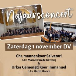 Najaarsconcert Mannenkoor Salvatori met Gemengd koor Immanuel 2025