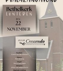 Psalmzangkoor Crescendo in de Bethelkerk te Lunteren zangavond