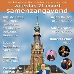 Samen zingen in Apeldoorn in de Grote kerk met geestelijke liederen