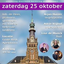 Samenzangavond in de Grote Kerk van Apeldoorn met geestelijke liederen