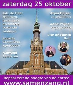 Samenzangavond in de Grote Kerk van Apeldoorn met geestelijke liederen