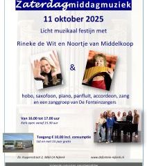 Zaterdagmiddagmuziek met Noortje van Middelkoop en zanggroep De Fontein in Nijkerk
