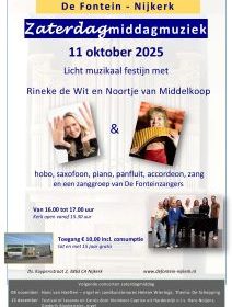 Zaterdagmiddagmuziek met Noortje van Middelkoop en zanggroep De Fontein in Nijkerk