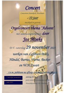 Advent concert met organist Jos Moeke in de Sionskerk te Terschuur