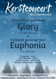 Dorpskerk te Barendrecht kerstconcert met Jongerenkoor Glory