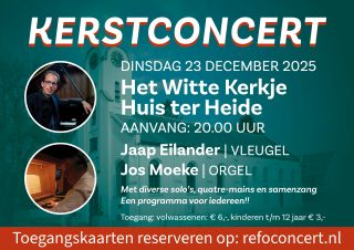 Het Witte kerkje van Huis ter Heide kerstconcert met Jos Moeke en Jaap Eilander