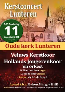 Kerstconcert te Lunteren met Veluws kerstkoor in de Oude kerk