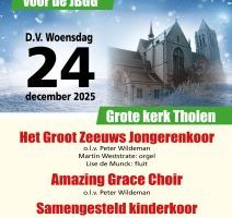 Kerstconcert te Tholen voor de JBGG in de Grote kerk