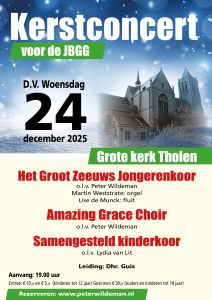 Kerstconcert te Tholen voor de JBGG in de Grote kerk