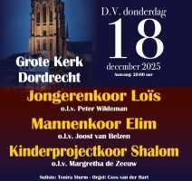 Kerstzangavond in de Grote kerk te Dordrecht voor de Jeugdbond
