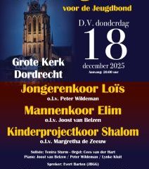 Kerstzangavond in de Grote kerk te Dordrecht voor de Jeugdbond