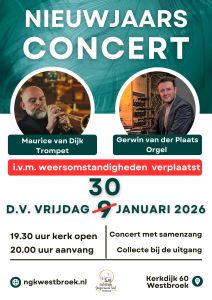 Nieuwjaarsconcert 2026 in de NGK te Westbroek met Maurice van Dijk