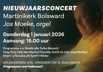 Nieuwjaarsconcert 2026 met Jos Moeke in de Martinikerk te Bolsward