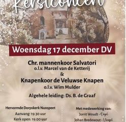 Kerstconcert 2025 met Mannenkoor Salvatori in de Dorpskerk te Nunspeet