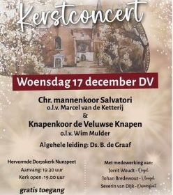 Kerstconcert 2025 met Mannenkoor Salvatori in de Dorpskerk te Nunspeet