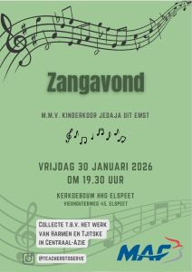 Tot aan de einden der aarde zangavond in de HHK te Elspeet