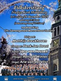 Volkskerstzang 2025 in de Nieuwe kerk te Middelburg