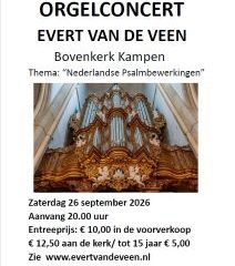 Orgelconcert in de Bovenkerk te Kampen met organist Evert van de Veen