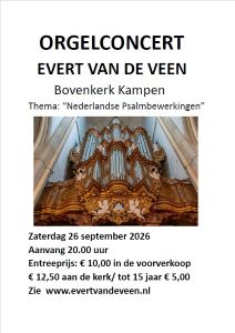 Orgelconcert in de Bovenkerk te Kampen met organist Evert van de Veen