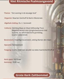 Niet ritmische Psalmzangavond Zaltbommel in de Grote kerk