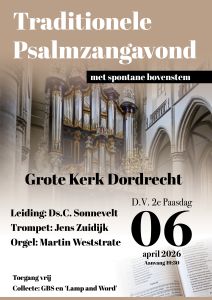Traditionele psalmzangavond op 2e paasdag 2026 met Martin Weststrate